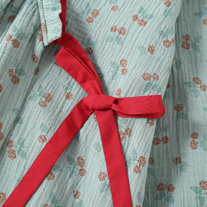 Ensemble pyjama Kimono Rural Rose en gaze de coton