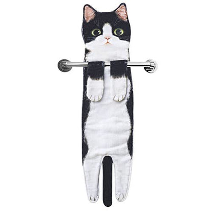 Serviette à motif chat à suspendre dans la cuisine et la salle de bain