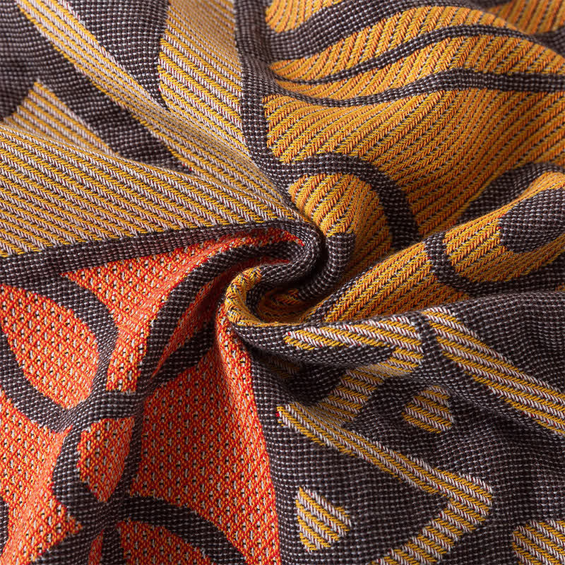 Couverture réversible en gaze de coton de style bohème à motif géométrique