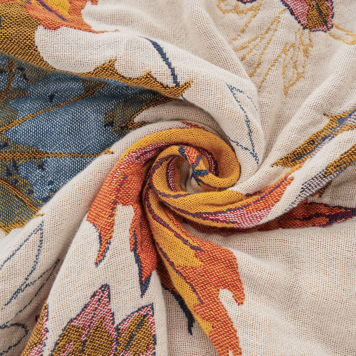 Couverture en gaze de coton respirante avec feuille d'érable