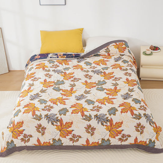 Couette respirante en gaze de coton avec motif feuille d'érable