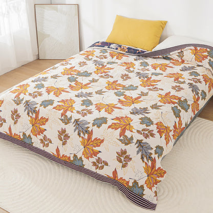 Couverture en gaze de coton respirante avec feuille d'érable