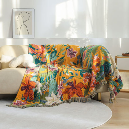 Couverture réversible en gaze de coton Rural Lily