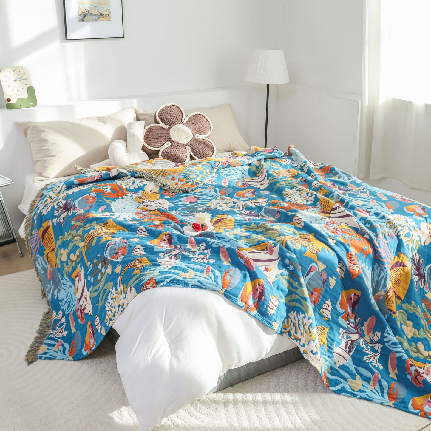 Couette en gaze de coton « Monde sous-marin »