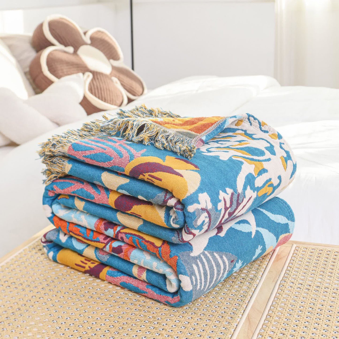 Couette en gaze de coton « Monde sous-marin »