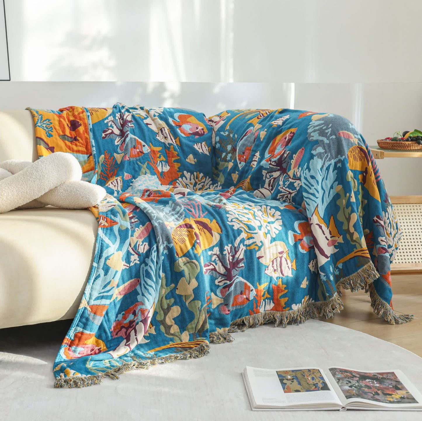 Couette en gaze de coton « Monde sous-marin »