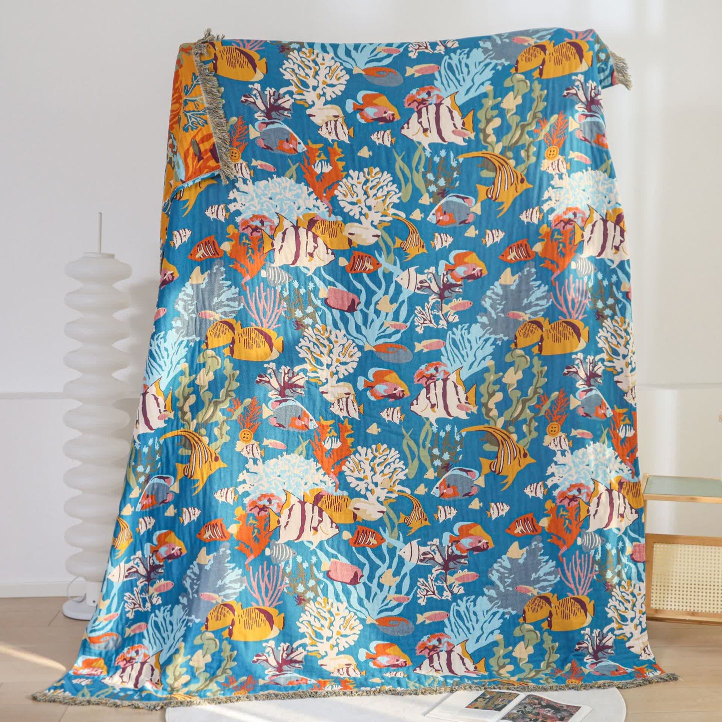 Couette en gaze de coton « Monde sous-marin »
