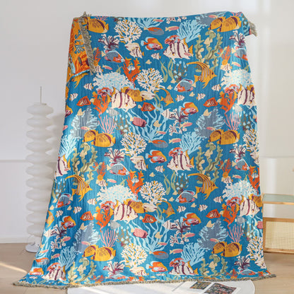 Couette en gaze de coton « Monde sous-marin »