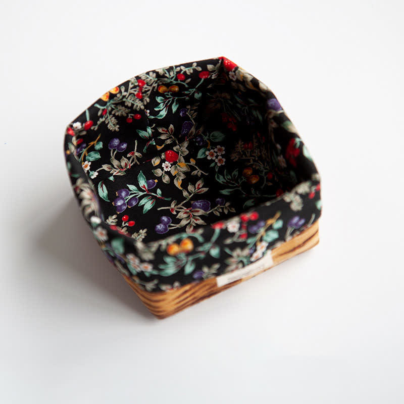 Panier de rangement en tissu rural fait main