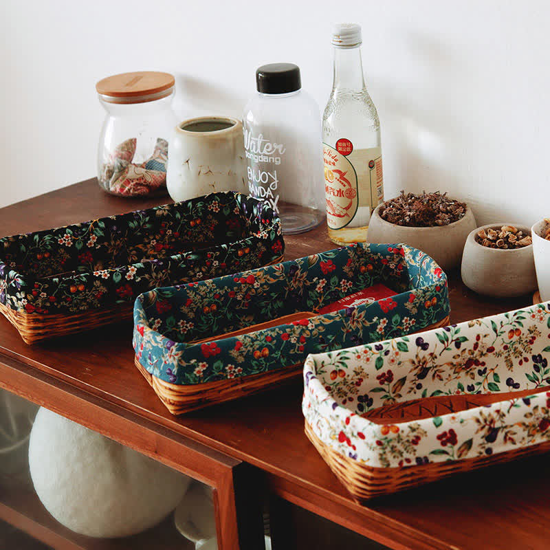 Panier de rangement en tissu rural fait main