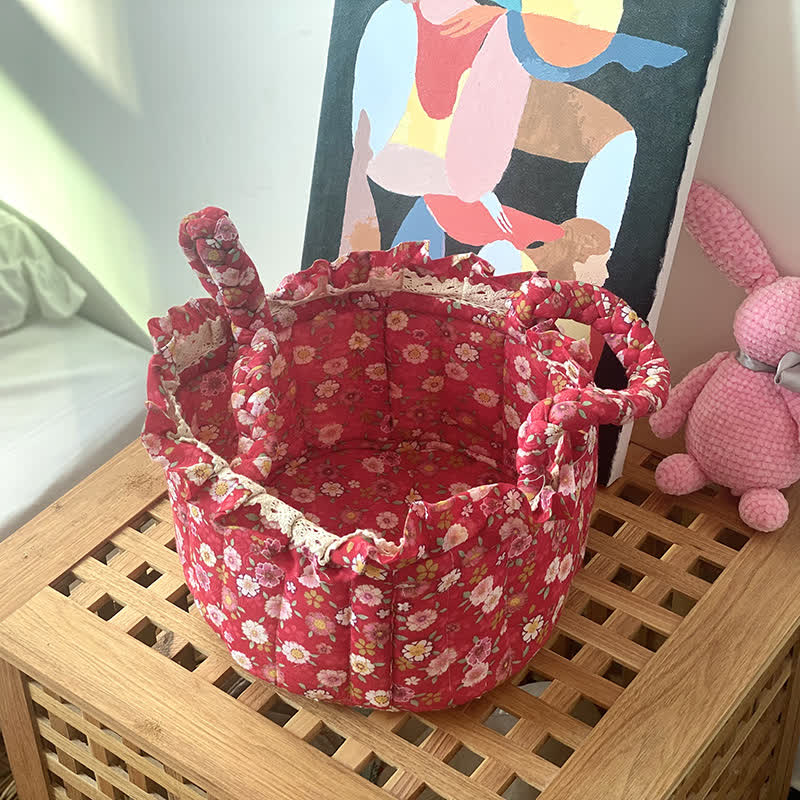 Joli panier de rangement de table en tissu fait main