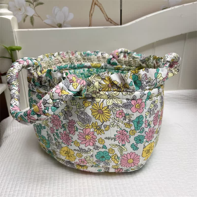 Joli panier de rangement de table en tissu fait main