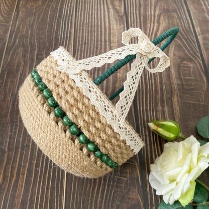 Panier de rangement de table fait main avec motif tournesol