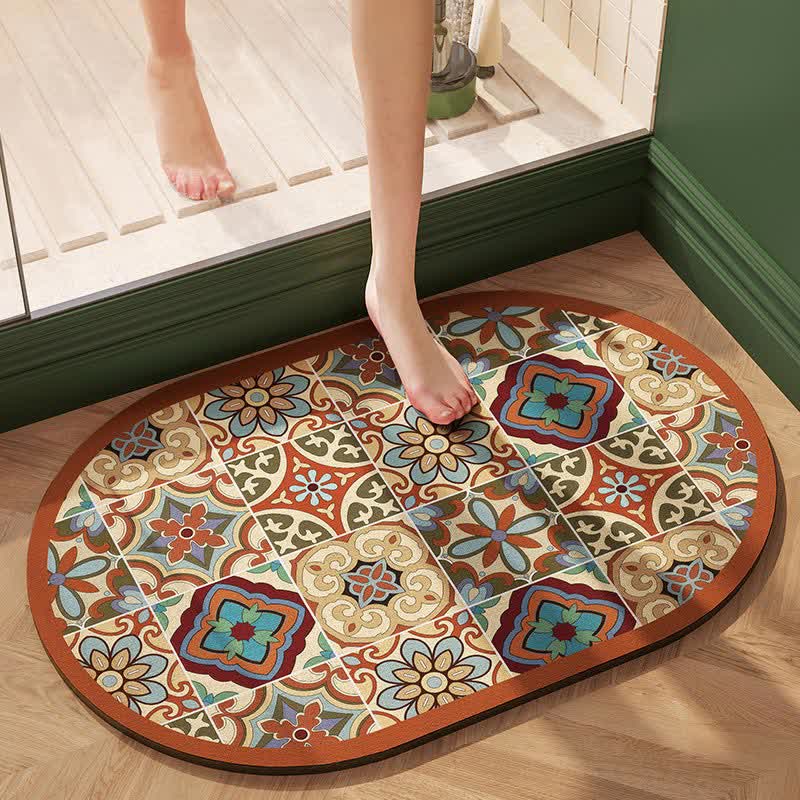 Tapis de bain à séchage rapide au charme vintage