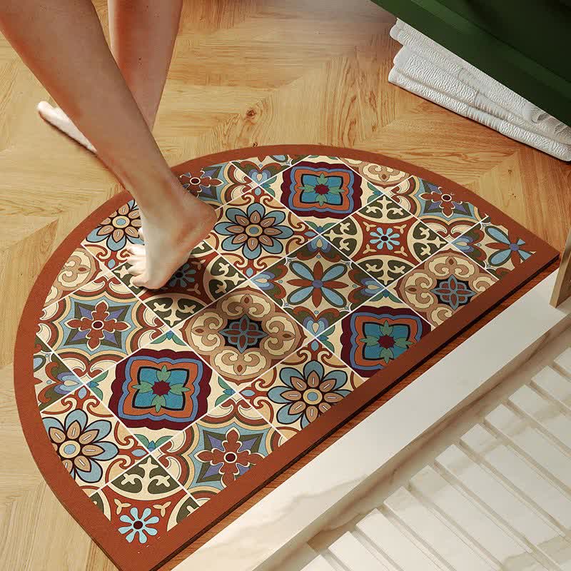 Tapis de bain à séchage rapide au charme vintage
