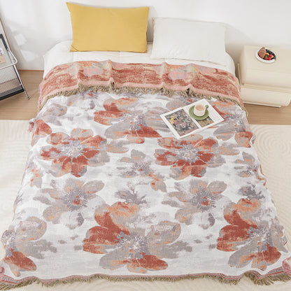 Couette réversible en gaze de coton à fleurs fleuries