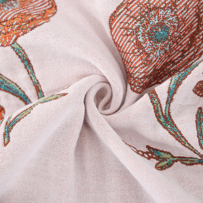 Couette légère en gaze de coton à imprimé floral et oiseaux