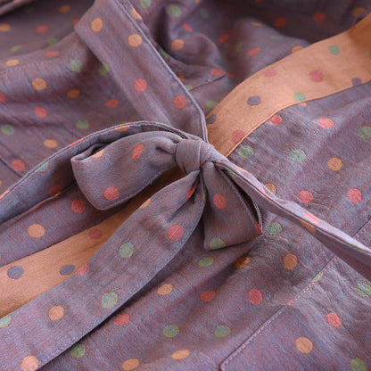 Peignoir kimono en gaze de coton à pois colorés