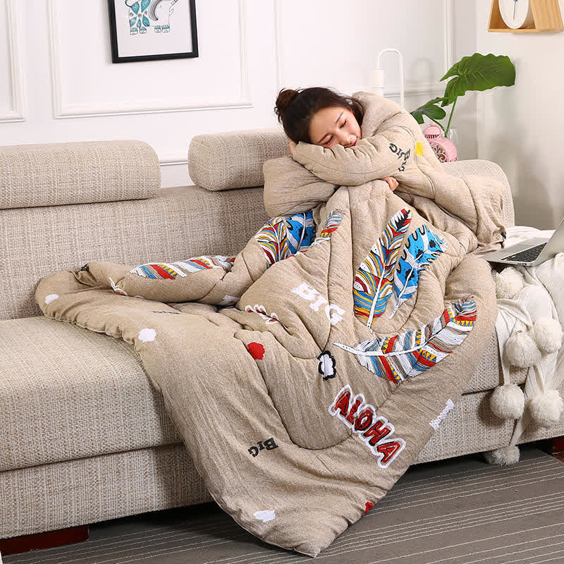 Couette épaisse et chaude à porter avec manches