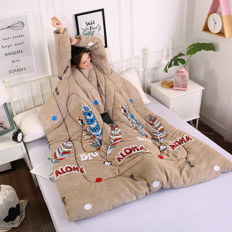 Couette épaisse et chaude à porter avec manches
