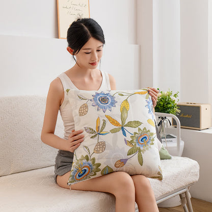 Couverture-oreiller portable avec motif floral et manches