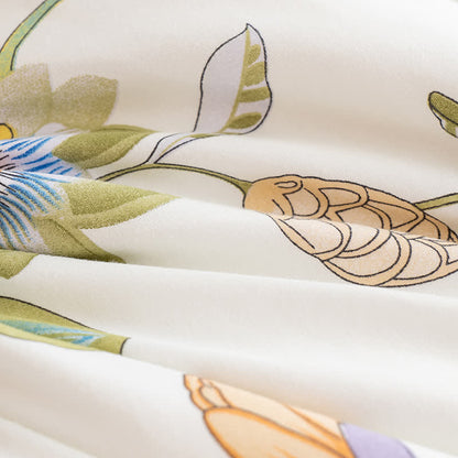 Couverture-oreiller portable avec motif floral et manches