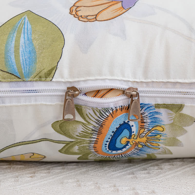 Couverture-oreiller portable avec motif floral et manches