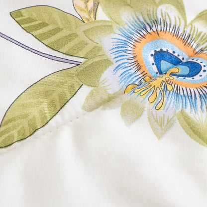 Couverture-oreiller portable avec motif floral et manches