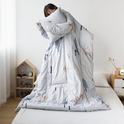 Couverture-oreiller fonctionnelle et portable avec manches