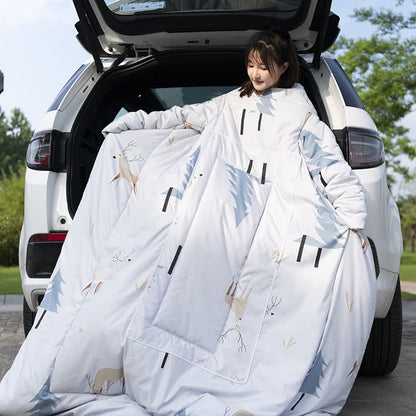 Couverture-oreiller fonctionnelle et portable avec manches
