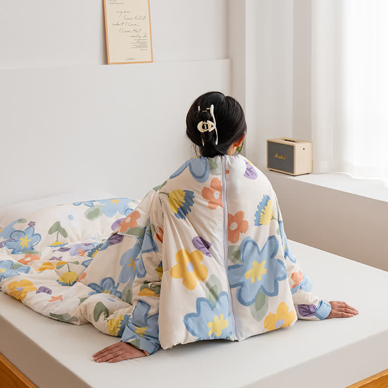 Couette portable à motif floral