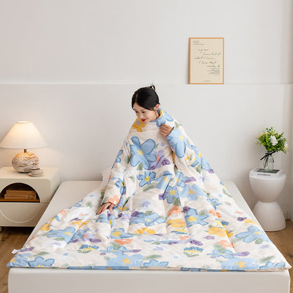 Couette portable à motif floral