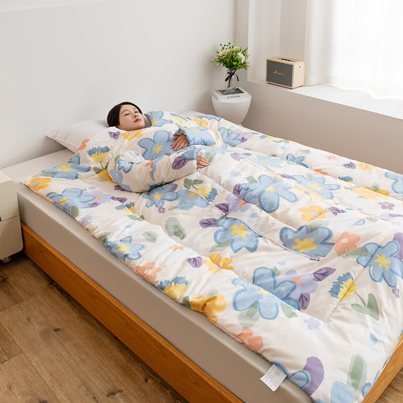 Couette portable à motif floral
