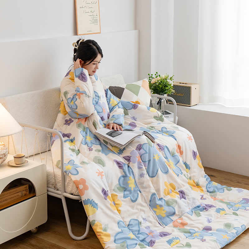 Couette portable à motif floral