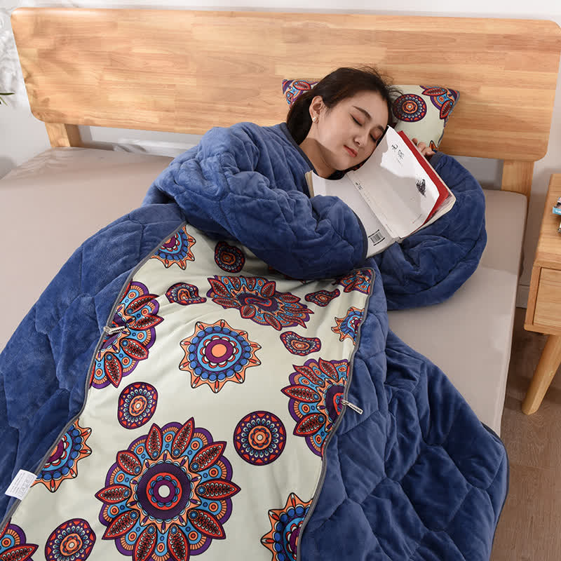 Oreiller fonctionnel en polaire rétro, couette portable