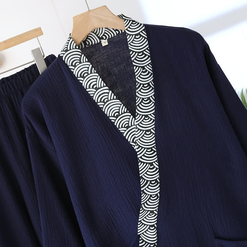 Ensemble pyjama kimono en gaze de coton neutre