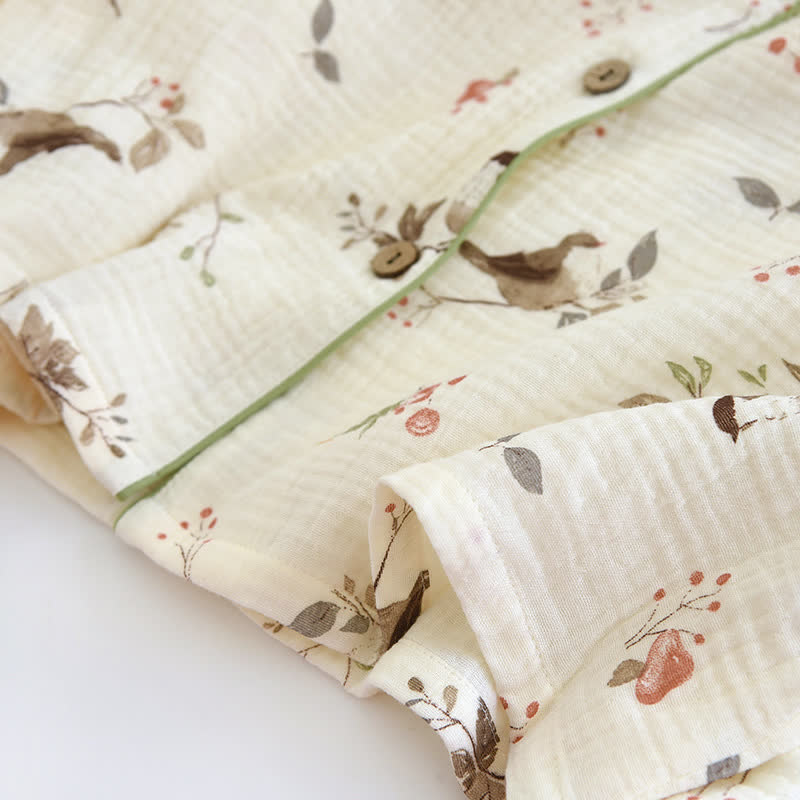 Ensemble pyjama country en gaze de coton jacquard