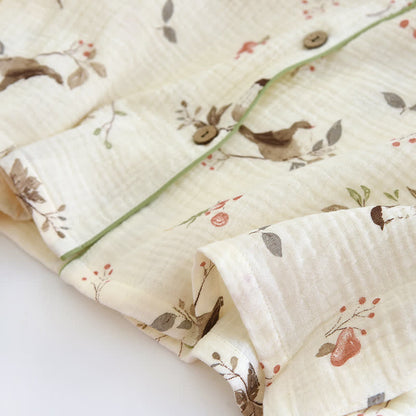 Ensemble pyjama country en gaze de coton jacquard