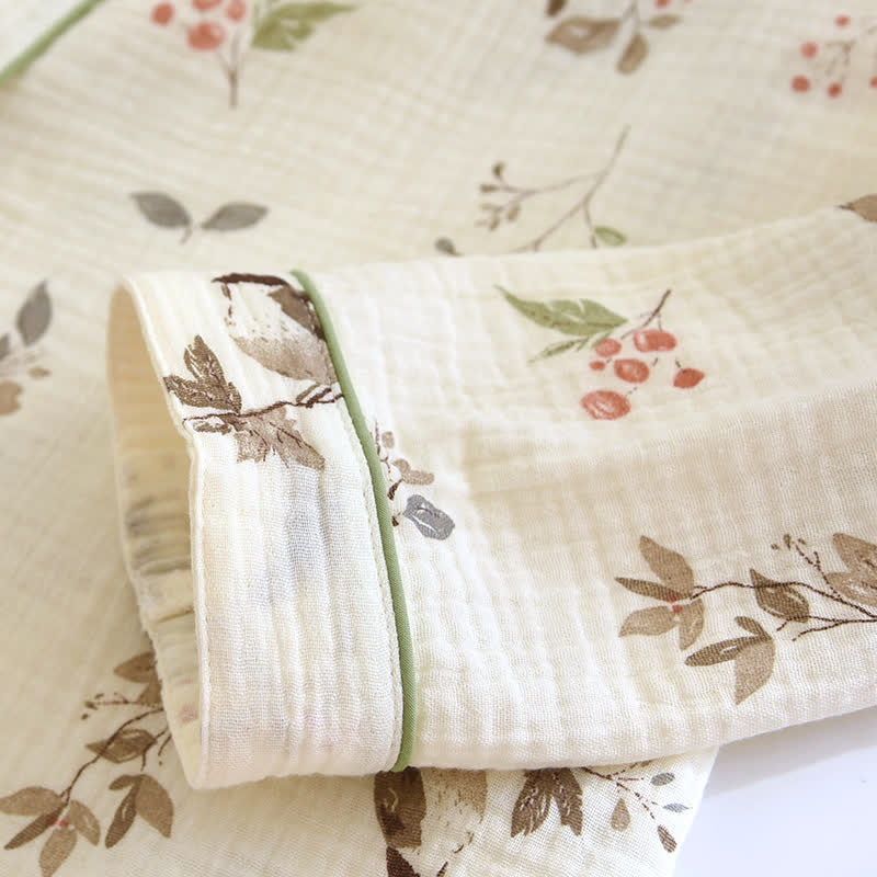 Ensemble pyjama country en gaze de coton jacquard
