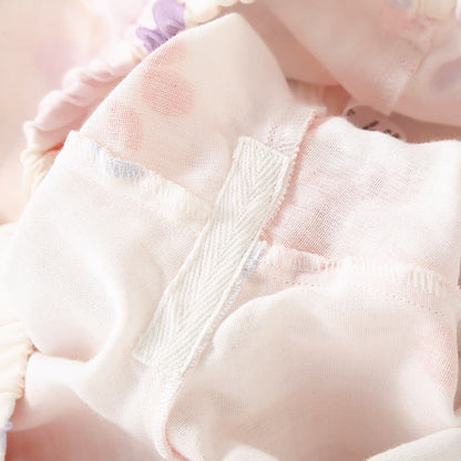 Ensemble de vêtements d'intérieur en gaze de coton fleurie