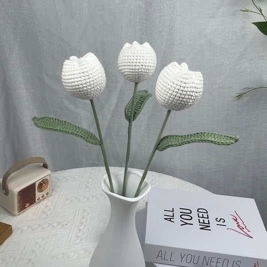 Bouquet de tulipes artificielles, décoration d'intérieur (3 pièces)