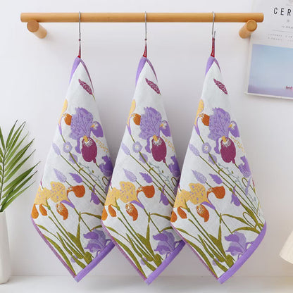 Serviette fonctionnelle en gaze de coton pastorale Jacquard