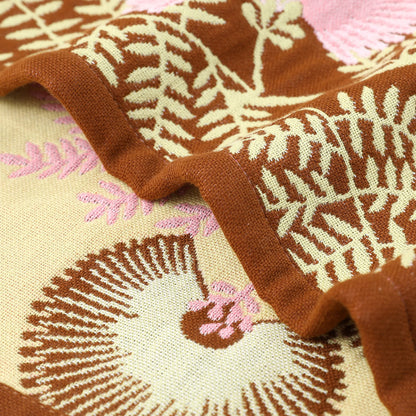 Torchon de cuisine en gaze de coton jacquard à motif floral rétro