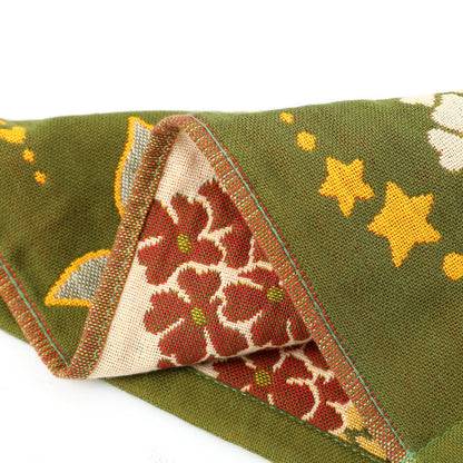 Torchon de cuisine en gaze de coton jacquard à motif floral rétro