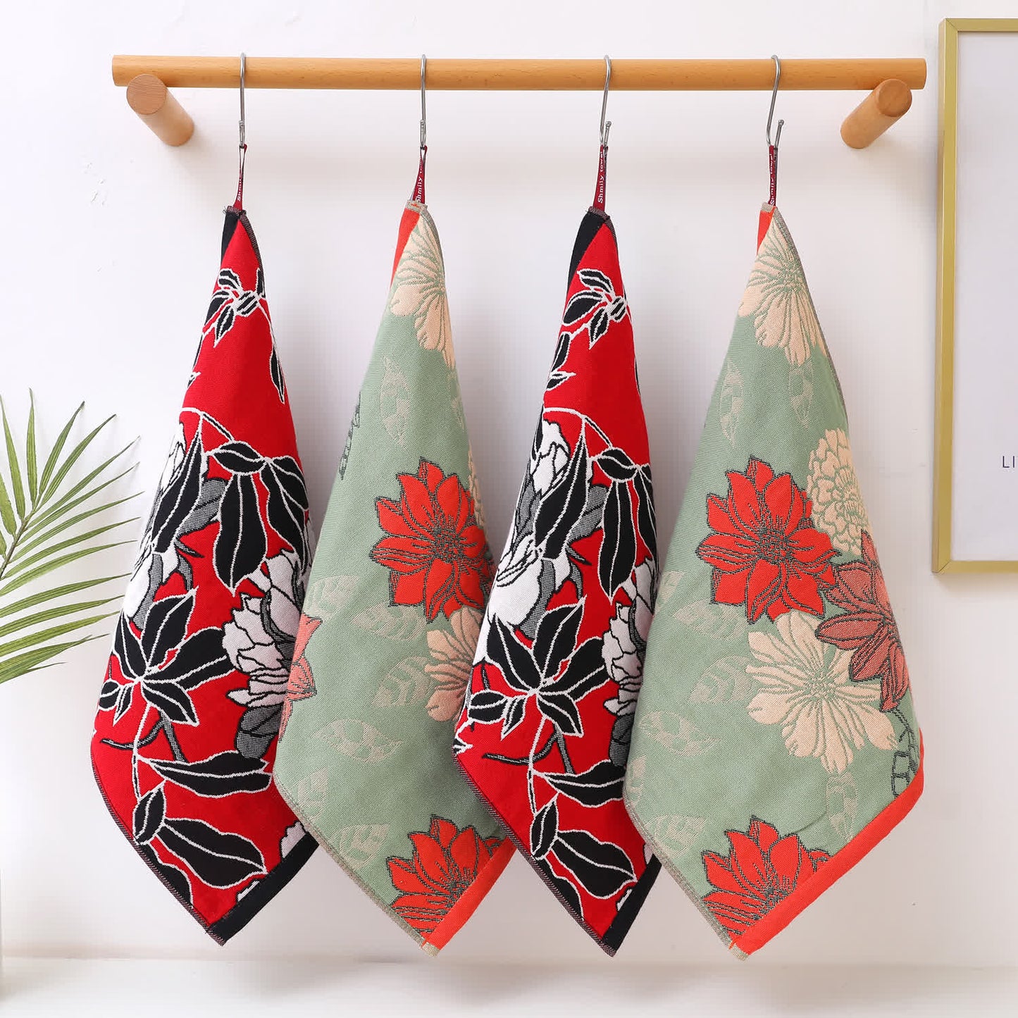 Torchon de cuisine en gaze de coton doux à motif floral