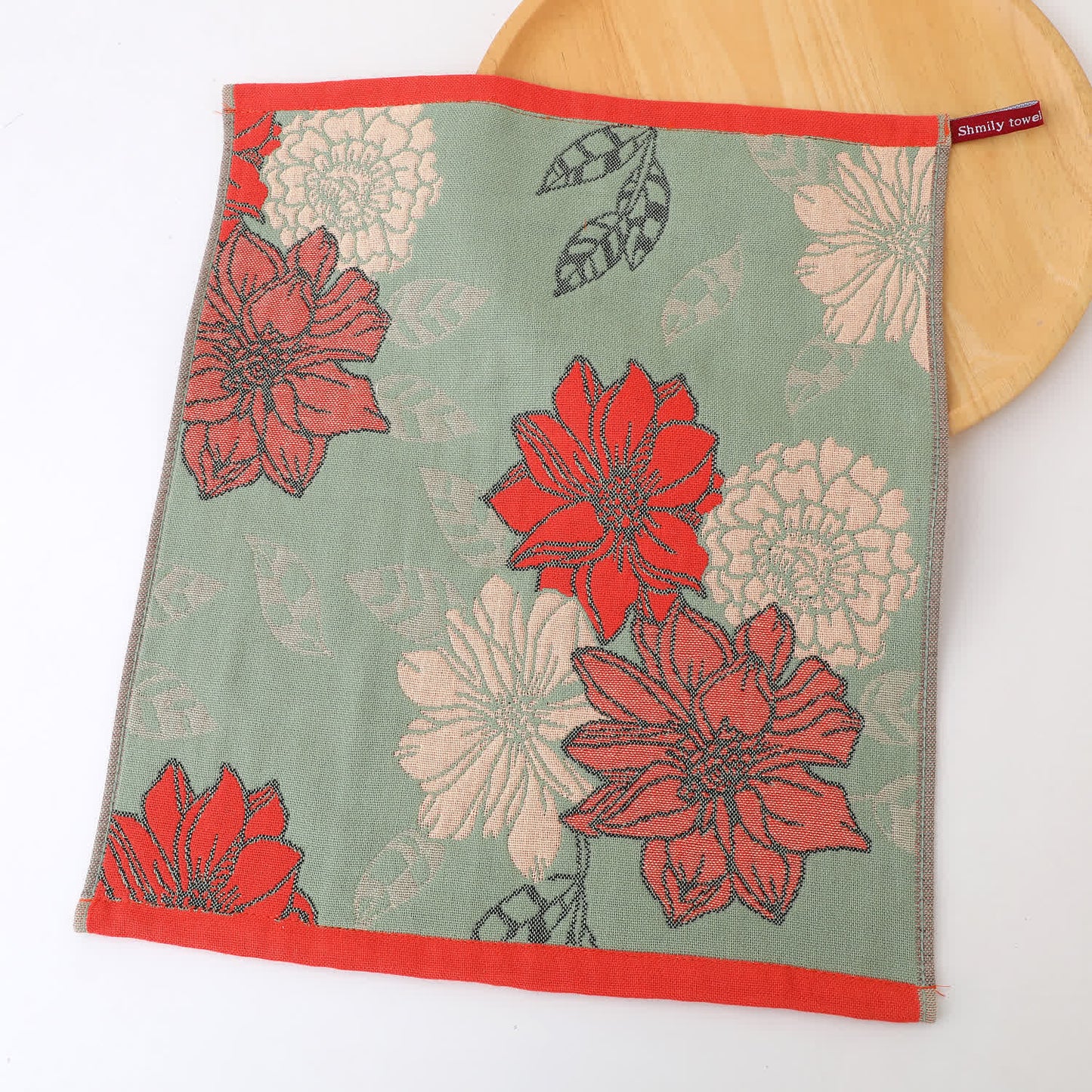 Torchon de cuisine en gaze de coton doux à motif floral
