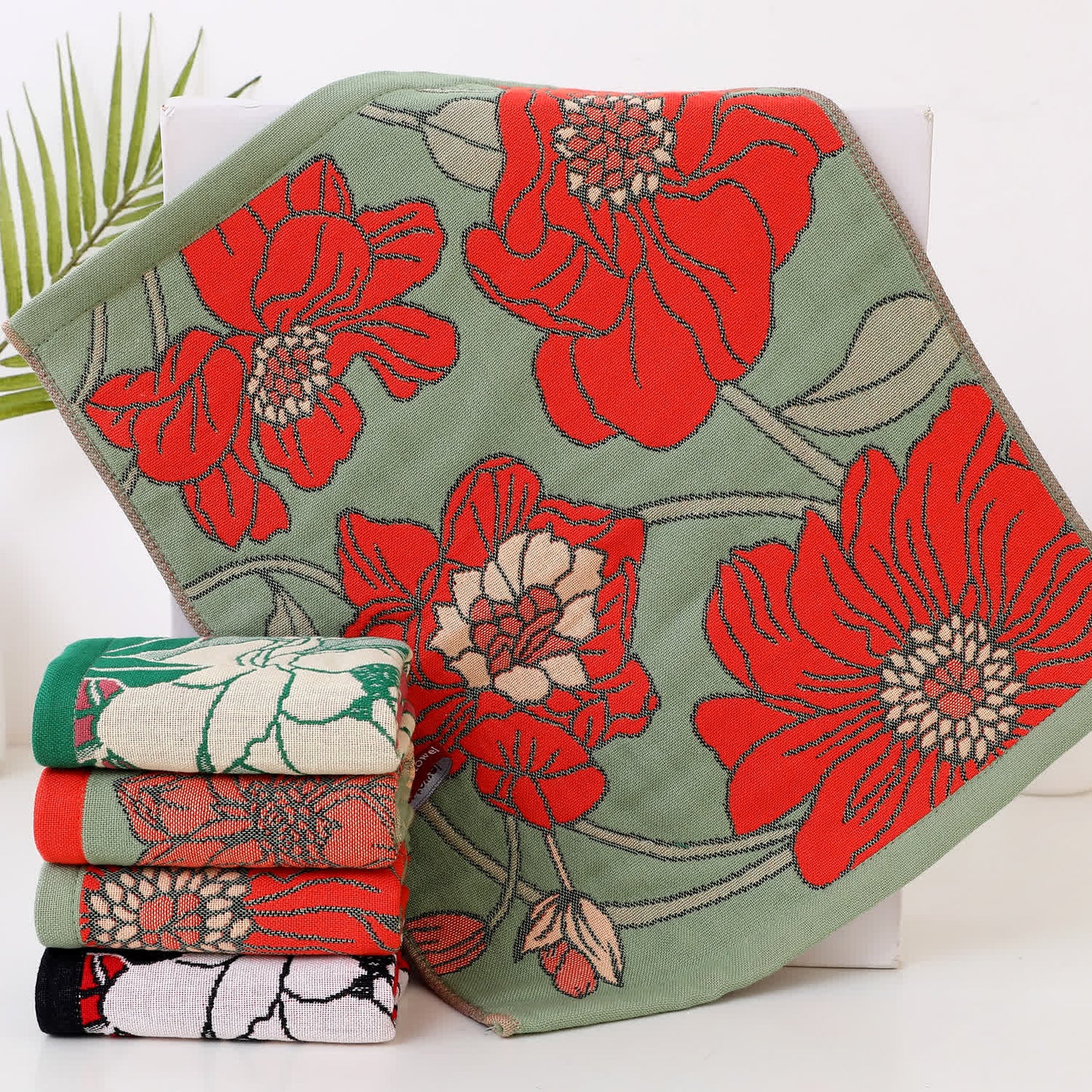 Torchon de cuisine en gaze de coton doux à motif floral