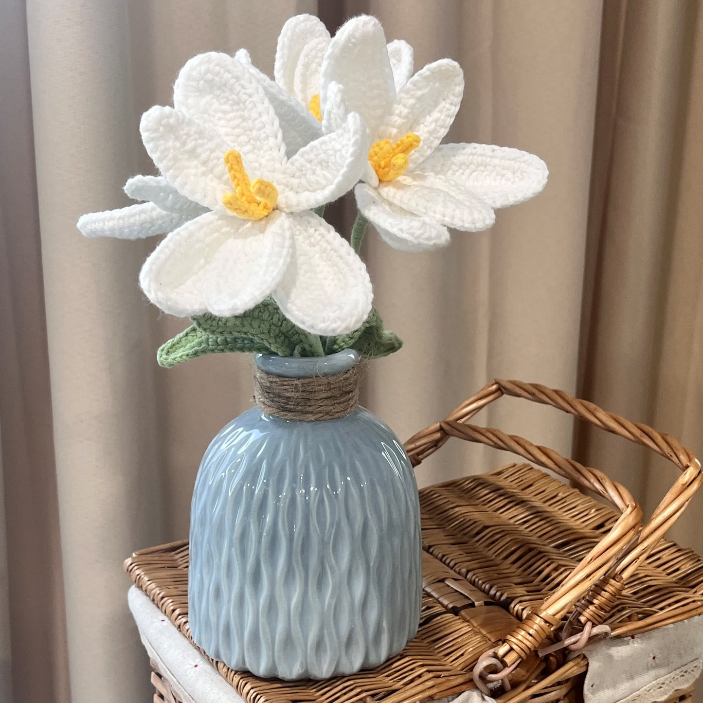 Ornement de bouquet de tulipes tissé à la main