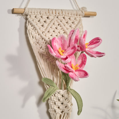 Ornement de bouquet de tulipes tissé à la main