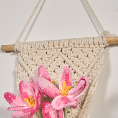 Ornement de bouquet de tulipes tissé à la main
